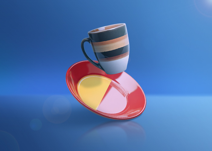 Other side of the coin of colored dishes